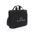Mallette en RPET au design élégant pour PC 15,6” Swiss Peak couleur noir vue avec logo