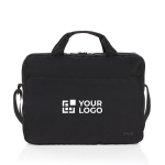 Mallette en RPET au design élégant pour PC 15,6” Swiss Peak couleur noir avec zone d'impression