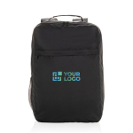 Sac à dos en RPET avec poche frontale pour PC 15” Swiss Peak couleur noir avec zone d'impression
