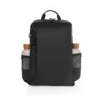 Sac à dos en RPET résistant à l'eau avec poche frontale pour PC 15,6” couleur noir sixième vue
