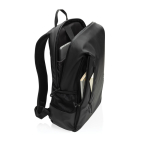 Sac à dos en RPET résistant à l'eau avec poche frontale pour PC 15,6” couleur noir huitième vue