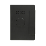 Porte-documents A5 magnétique et écologique, pages lignées couleur noir avec zone d'impression