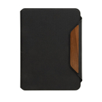 Porte-documents A5 en RPET et noyer avec papier crème, pages lignées couleur noir
