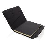 Porte-documents A5 en RPET et noyer avec papier crème, pages lignées couleur noir deuxième vue
