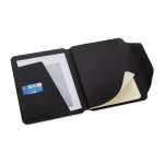 Porte-documents A5 en RPET et noyer avec papier crème, pages lignées couleur noir troisième vue
