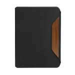 Porte-documents A4 rigide en noyer et papier 70 g/m2, pages lignées couleur noir