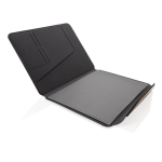 Porte-documents A4 rigide en noyer et papier 70 g/m2, pages lignées couleur noir troisième vue