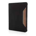 Porte-documents A4 rigide en noyer et papier 70 g/m2, pages lignées couleur noir cinquième vue