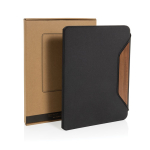 Porte-documents A4 rigide en noyer et papier 70 g/m2, pages lignées couleur noir vue avec boîte