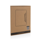 Porte-documents A4 rigide en noyer et papier 70 g/m2, pages lignées couleur noir deuxième vue avec boîte