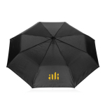 Parapluie automatique résistant aux tempêtes 21” Swiss Peak couleur noir vue avec logo