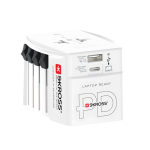 Adaptateur de voyage universel avec 2 ports et câble inclus Skross couleur blanc