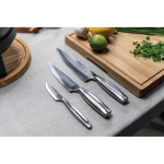 Ensemble de couteaux de cuisine de luxe en acier inoxydable Boska couleur argenté brillant vue d'ambiance