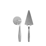 Ensemble d'ustensiles pour pizza en acier inoxydable Boska couleur argenté brillant avec zone d'impression