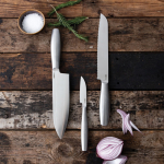Set de couteaux de cuisine en acier inoxydable haut de gamme Boska couleur argenté brillant