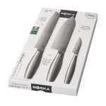 Set de couteaux de cuisine en acier inoxydable haut de gamme Boska couleur argenté brillant