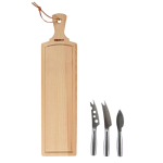 Set à fromage avec planche à découper en bois et couteaux Boska couleur marron