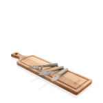 Set à fromage avec planche à découper en bois et couteaux Boska couleur marron avec zone d'impression