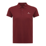 Polo femme coupe décontractée en coton piqué recyclé 220 g/m² Iqoniq couleur bordeaux vue avec logo
