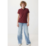 Polo femme coupe décontractée en coton piqué recyclé 220 g/m² Iqoniq couleur bordeaux vue avec modèle