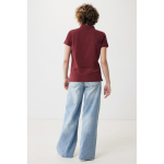 Polo femme coupe décontractée en coton piqué recyclé 220 g/m² Iqoniq couleur bordeaux deuxième vue avec modèle