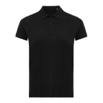 Polo femme coupe décontractée en coton piqué recyclé 220 g/m2 Iqoniq couleur noir