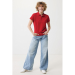 Polo femme coupe décontractée en coton piqué recyclé 220 g/m² Iqoniq couleur rouge vue avec modèle