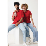 Polo femme coupe décontractée en coton piqué recyclé 220 g/m² Iqoniq couleur rouge