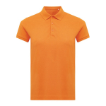 Polo femme coupe décontractée en coton piqué recyclé 220 g/m2 Iqoniq couleur orange