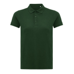 Polo femme coupe décontractée en coton piqué recyclé 220 g/m2 Iqoniq couleur vert forêt