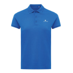 Polo femme coupe décontractée en coton piqué recyclé 220 g/m² Iqoniq couleur bleu roi vue avec logo