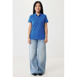 Polo femme coupe décontractée en coton piqué recyclé 220 g/m² Iqoniq couleur bleu roi deuxième vue avec modèle