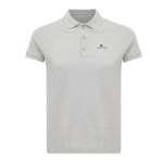 Polo femme coupe décontractée en coton piqué recyclé 220 g/m² Iqoniq couleur gris clair vue avec logo