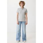 Polo femme coupe décontractée en coton piqué recyclé 220 g/m² Iqoniq couleur gris clair deuxième vue avec modèle