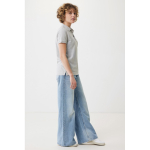 Polo femme coupe décontractée en coton piqué recyclé 220 g/m² Iqoniq couleur gris clair quatrième vue avec modèle