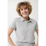 Polo femme coupe décontractée en coton piqué recyclé 220 g/m² Iqoniq couleur gris clair