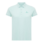 Polo femme coupe décontractée en coton piqué recyclé 220 g/m² Iqoniq couleur vert menthe vue avec logo