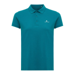 Polo femme coupe décontractée en coton piqué recyclé 220 g/m² Iqoniq couleur vert pastel vue avec logo