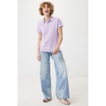 Polo femme coupe décontractée en coton piqué recyclé 220 g/m² Iqoniq couleur lilas vue avec modèle