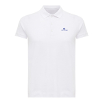 Polo femme coupe décontractée en coton piqué recyclé 220 g/m² Iqoniq couleur blanc cassé vue avec logo