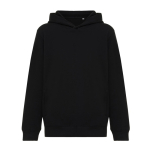 Sweat-shirt enfant en coton recyclé avec capuche 280 g/m2 Iqoniq couleur noir