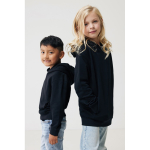 Sweat-shirt enfant en coton recyclé avec capuche 280 g/m2 Iqoniq couleur noir troisième vue avec modèle