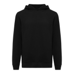 Sweat-shirt unisexe avec capuche en coton recyclé 280 g/m2 Iqoniq couleur noir