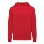 Sweat-shirt unisexe avec capuche en coton recyclé 280 g/m2 Iqoniq couleur rouge