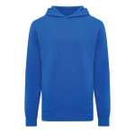 Sweat-shirt unisexe avec capuche en coton recyclé 280 g/m2 Iqoniq couleur bleu roi