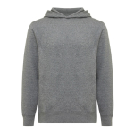 Sweat-shirt unisexe avec capuche en coton recyclé 280 g/m2 Iqoniq couleur gris taupe