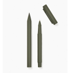 Set de stylos en aluminium recyclé avec revêtement en caoutchouc couleur vert