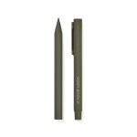 Set de stylos en aluminium recyclé avec revêtement en caoutchouc couleur vert avec zone d'impression