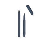 Set de stylos en aluminium recyclé avec revêtement en caoutchouc couleur bleu marine