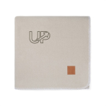 Couverture en polyester recyclé d'une douceur exceptionnelle 320 g/m2 couleur beige vue avec logo